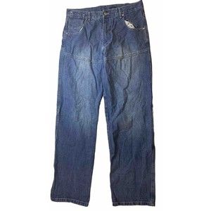 Vintage Design Men's ICQ Blue Jeans Denim Cotton Pants Size 36 5-Pockets